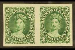 1860 2c Dark Green Plate Proof On India, Uni 7TCi, Superb Horizontal Pair With Large Margins All Round. For More Images, - Sonstige & Ohne Zuordnung