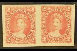 1860 2c Rose Plate Proof On India, Uni 7TC, Superb Horizontal Pair With Large Margins All Round. For More Images, Please - Otros & Sin Clasificación