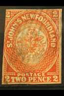 1857 2d Scarlet Vermilion, SG 2, Used. Just Cut Into At Top Left, Light Cancel And Good Colour. Rare Stamp, Cat SG £6500 - Otros & Sin Clasificación