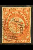 1857 8d Orange Vermilion, SG 8, Fine Used. Good Colour With Light Cancel And Just Clear To Adequate Margins All Round. F - Otros & Sin Clasificación