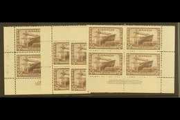 1942 20c Chocolate War Effort, SG 386, Uni 260, Plate No 2, All 4 Corner Blocks Of 4, Superb NHM. (4 Blocks) For More Im - Other & Unclassified