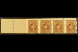 1948 2c Brown Coil Leader Strip Of 4, Imperf X Perf 9½, Uni 279, Very Fine Mint, 3 Stamps NHM For More Images, Please Vi - Other & Unclassified