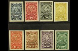 REVENUE STAMPS QUEBEC 1907 Stock Transfer Complete Set (as Barefoot 1/8) IMPERF PROOFS On Card, Van Dam QST 1-8P. The $1 - Altri & Non Classificati