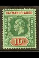 1912-20 10s Deep Green & Red On Green, Watermark MCA, SG 52, Very Fine Mint. For More Images, Please Visit Http://www.sa - Caimán (Islas)