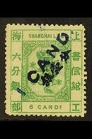 SHANGHAI MUNICIPAL POST 1877 1ca On 6ca Green, SG 69, Very Fine And Fresh Mint Og. For More Images, Please Visit Http:// - Other & Unclassified