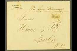 TUMACO 1901 Cover Addressed To Germany, Bearing 1901 0.10p Black Imperf 'El Agente Postal Manuel E. Jimenez' LOCAL STAMP - Colombia