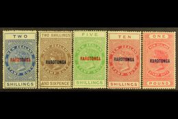 POSTAL FISCALS 1921-23 Complete "RAROTONGA" Opt'd Set, SG 76/80, Some Light Gum Tone On 2s, Otherwise Fine Mint With Fre - Islas Cook