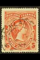 1898 5s Red, SG 42, Very Fine Used. For More Images, Please Visit Http://www.sandafayre.com/itemdetails.aspx?s=610403 18 - Islas Malvinas