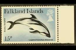 1990 15p Dusky Dolphin With Wmk Crown To Right Of CA, SG 375w, Never Hinged Mint. For More Images, Please Visit Http://w - Falkland Islands