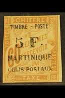 MARTINIQUE 1903 5fr On 60c Brown Parcel Post, Yvert 60, Or SG 53a, Mint With Faults, Cat £550. For More Images, Please V - Sonstige & Ohne Zuordnung