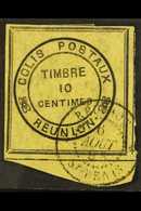 REUNION PARCEL POST - 1890 10c Black On Yellow, Yv 2, Superb Used With Frame Lines All Round And Neat St Denis 93 Cds Ca - Sonstige & Ohne Zuordnung