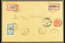 UBANGI-SHARI 1919 Cover Franked With 1915-18 10c & 25c Ovpts, Plus Middle Congo 1907-17 10c, Each Cancelled By "Abecher" - Other & Unclassified