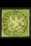 WURTTEMBERG 1861-62 6kr Deep Olive-green Perf 13½ On Thin Paper, SG 41 (Michel 18 Ya), Superb Used With Lovely 'socked-  - Otros & Sin Clasificación