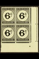 POSTAGE DUE 1952 6c Black Block Of Four With One Stamp Having ST EDWARDS CROWN WATERMARK ERROR, SG D17+17b, Never Hinged - Granada (...-1974)