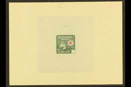 1945 IMPERF DIE PROOF For The Red Cross Issue (Scott 361/67) With BLANK VALUE TABLET, Printed In Olive-green & Red On Th - Haiti