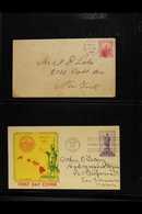 1897-1984 COVERS COLLECTION Includes 1897 Cover Honolulu To New York Bearing Hawaii 5c, USA 1937 3c Violet "Kamehameha T - Hawaï