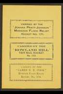 ROCKET MAIL 1938 3 Indigo Rocket Carriage Labels (Number 171/172 & 173) On Sheet, Ellington Zwisler 39A1a, Never Hinged  - Autres & Non Classés