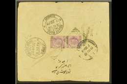 USED ABROAD Bushire 1920 (12th Oct) Cover To Bombay Bearing Two KEVII 2a Mauve Tied By  Two "Bushire" Squared Circle Pos - Otros & Sin Clasificación