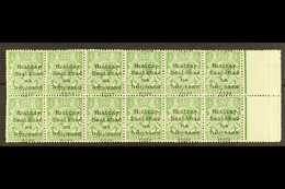 1922 DOLLARD ½d Green, Right Marginal Block Of Twelve (6x2), Showing Large Overprint Shift, Resulting In "1922" Being Ac - Other & Unclassified