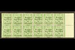 1922 DOLLARD ½d Green, Right Marginal Block Of Twelve (6x2), Showing Large Overprint Shift, Resulting In "1922" Being Ac - Otros & Sin Clasificación