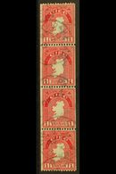 1940 COIL STAMP 1d Carmine, Perf 14 X Imperf, SG 112b, Fine Cds Used Strip Of Four. For More Images, Please Visit Http:/ - Altri & Non Classificati