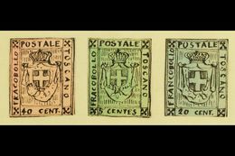 1861 HAND PAINTED STAMPS Unique Miniature Artworks Created By A French "Timbrophile" In 1861. TUSCANY With 1860 "Arms Of - Unclassified