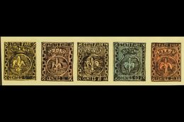 1861 HAND PAINTED STAMPS Unique Miniature Artworks Created By A French "Timbrophile" In 1861. PARMA Five Values, Similar - Sin Clasificación