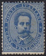 1879 25c Blue Umberto, Sassone 40, Very Fine Mint , Large Part Og, With Great Colour & Full Perfs. Cat €500 (£425) For M - Non Classificati