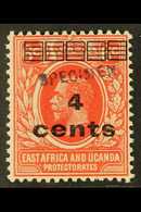 1919 4c On 6c Scarlet Handstamped "SPECIMEN", SG 64s, Very Fine Mint. For More Images, Please Visit Http://www.sandafayr - Vide