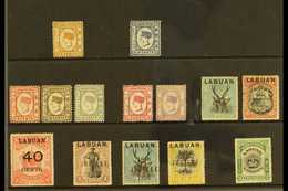 1879-1903 UNUSED SELECTION Presented On A Stock Card. Includes 1879 6c & 16, 1885-86 2c, 10c & 16c, 1892-93 2c & 8c, 189 - Borneo Septentrional (...-1963)