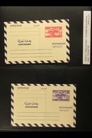 1971 AEROGRAMME SET 25p Carmine & 50p Violet-blue, "Cedars & Plane" Set On Cream Paper, Very Fine Unused (2 Items) For M - Lebanon