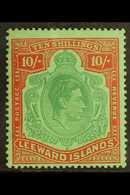 1947 10s Ordinary Paper, Deep Green & Deep Vermillion / Green, SG 113c, Never Hinged Mint For More Images, Please Visit  - Leeward  Islands