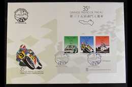 1988 35th Macao Grand Prix FIRST DAY COVER Bearing MS 684, Tied By Pictorial Cancels. Lovely (1 Cover) For More Images,  - Sonstige & Ohne Zuordnung