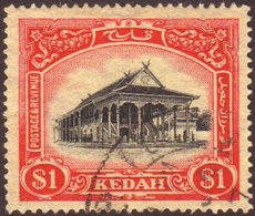 KEDAH 1926 $5 Black And Deep Carmine, Wmk Crown To Left Of CA, SG 40w, Very Fine Used. For More Images, Please Visit Htt - Sonstige & Ohne Zuordnung