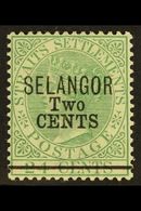 SELANGOR 1891 2c On 24c Green, SG 46, Superb Mint. Scarce Stamp. For More Images, Please Visit Http://www.sandafayre.com - Autres & Non Classés
