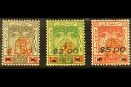 KELANTAN 1942 (Jun) $1, $2 & $5 Top Value Surcharges With Sunagawa Seals, SG J28/J30, Mint Lightly Hinged (3 Stamps) For - Other & Unclassified