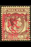 MALACCA 1942 10c Dull Purple With Red Handstamp, SG J50, Mint Lightly Hinged. For More Images, Please Visit Http://www.s - Altri & Non Classificati