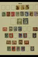 1863-1935 USED COLLECTION Presented On Dedicated Album Pages. Inc QV Values To 10s, KEVII To Various 1s, KGV Ranges To 1 - Malte (...-1964)