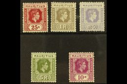 1938-49 Ordinary Paper Set, SG 259b/63a, Very Fine Mint (5 Stamps) For More Images, Please Visit Http://www.sandafayre.c - Mauricio (...-1967)