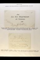 1815-1879 OFFICIAL MAIL. An Interesting Collection Of Stampless ENTIRE LETTERS Nicely Written Up On Leaves, Showing Rang - Other & Unclassified