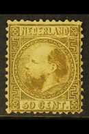 1867-71 50c Gold, Perf 12½ X 12, Die I (NVPH 12 IA, SG 16), Mint, Gum Crease, But An Attractive And Scarce Stamp. For Mo - Otros & Sin Clasificación