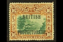 1901-05 16c Green & Chestnut Perf 14½ -15, "British Protectorate" Overprinted, SG 136a, Very Fine Mint For More Images,  - Borneo Septentrional (...-1963)