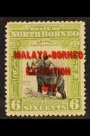 1922 6c Black And Apple- Green With EXHIBITION OVERPRINT DOUBLE, SG 260b, Very Fine Mint With BPA Certificate. For More  - Borneo Septentrional (...-1963)