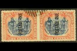 POSTAGE DUE 1897-99 24c Blue And Lake No Wmk, Perf 14½-15 IMPERF. BETWEEN HORIZONTAL PAIR (SG D25 Variety) Used Cancelle - Borneo Del Nord (...-1963)