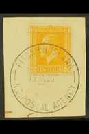 1915-29 2d Yellow KGV Of New Zealand Tied To A Piece By Fine Full "PITCAIRN ISLAND" Cds Cancel Of 17 JA 30, SG Z4. For M - Pitcairn Islands