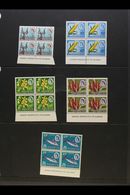 1967-68 Dual Currency Complete Set, SG 408/12, NEVER HINGED MINT Lower Marginal BLOCKS OF FOUR With Full Printer's Impri - Autres & Non Classés