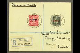 1933 6d Carmine & 1½d Slate, SG 119, 135, 7½d Franking On Registered Cover To Switzerland, Tied By Apia 30.12.33 Postmar - Samoa