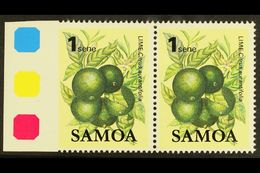 1983 1s Fruit Definitive, SG 647, Marginal Horizontal Pair, IMPERF Between Stamp And Margin, Never Hinged Mint. For More - Samoa (Staat)