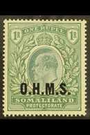 OFFICIAL 1904-05 "O.H.M.S." Overprinted KEVII 1R Green, SG O15, Very Fine Lightly Hinged Mint. For More Images, Please V - Somaliland (Herrschaft ...-1959)