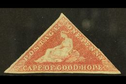 CAPE OF GOOD HOPE 1855-63 1d Rose, SG 5a, Mint With Neat Margins Just Touching At Lower Right Side, Part OG With Glazed  - Non Classificati